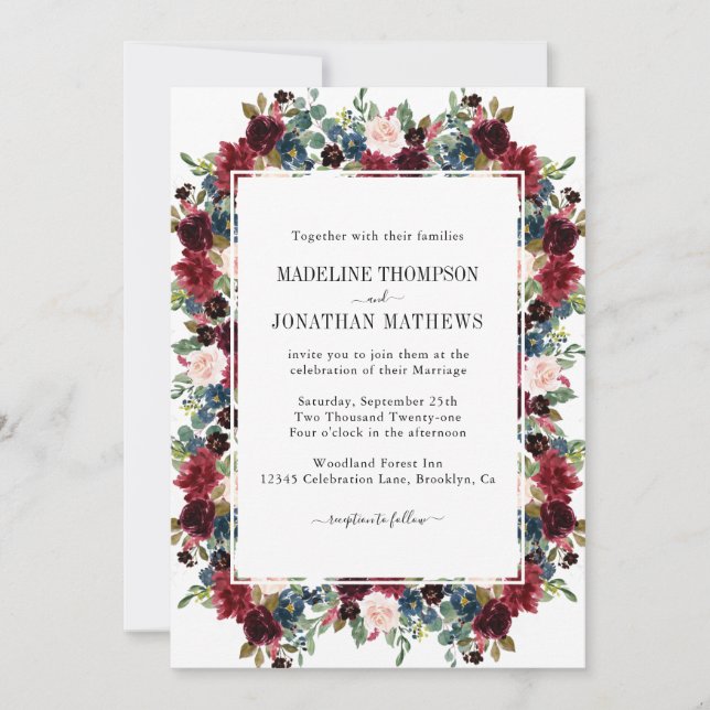 Invitación Boda fronterizo de la Plaza Azul de la Marina Borg (Anverso)