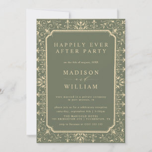 Invitación Boda Fugaz de Libro Antiguo Felices para Siempre