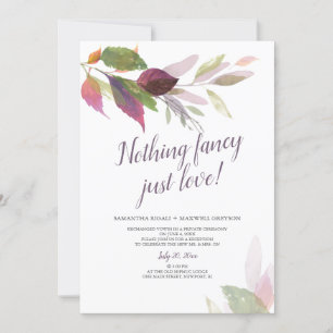 Invitación Boda Fugaz Nada Lujoso Solo Amor