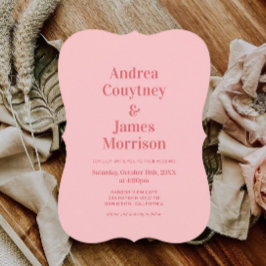 Invitación Boda Funky Retro Hot Pink