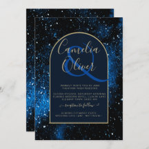 Boda Galaxy Starry Night Navy Blue Gold
