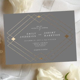 Invitación Boda Gatsby Geométrico Deco Gatsby de Diamantes de