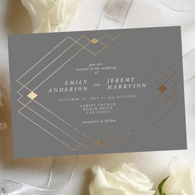 Invitación Boda Gatsby Geométrico Deco Gatsby de Diamantes de (Subido por el creador)