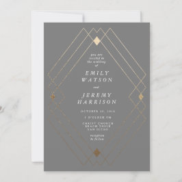 Invitación Boda Gatsby Geométrico Deco Gatsby de Diamantes de
