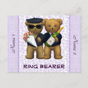 Invitación Boda gay - Anillo - Teddy Bears lilac