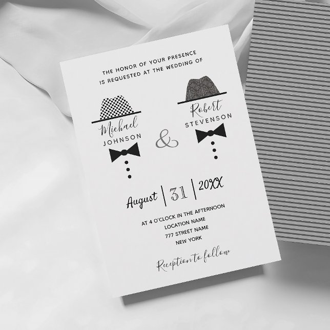 Invitación Boda gay blanco negro (Subido por el creador)