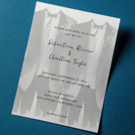 Invitación Boda gay de dos colonias en traje y lazos