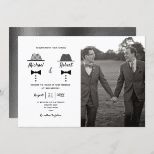 Invitación Boda gay de fotos en blanco y negro