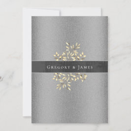 Invitación Boda Gay de la cinta satinada de satén gris y plat