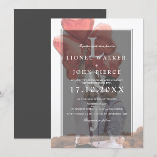 Invitación Boda gay de la foto minimalista moderna del