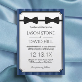 Invitación Boda gay doble amarre amarre azul de la marina clá