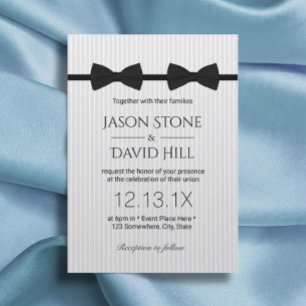 Invitación Boda Gay Doble Bow Ties Boda Clásico