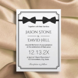 Invitación Boda Gay Doble Bow Ties Classic Enmarcado