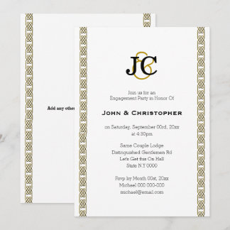 Invitación Boda gay formal moda celta elegante Personalizar