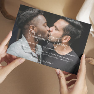 Invitación Boda Gay Fotográfico Personalizado Moderno y Elega