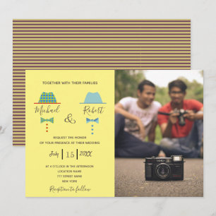 Invitación Boda Gay Retro Colorida Foto