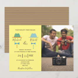 Invitación Boda Gay Retro Colorida Foto