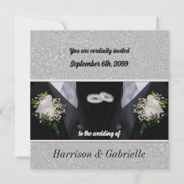 Invitación Boda gay tux negro de dos Grooms