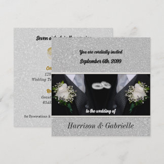 Invitación Boda gay tux negro de dos Grooms