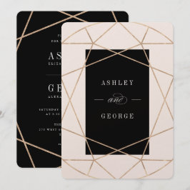 Invitación Boda Gemstone Geométrico Moderno Diamond