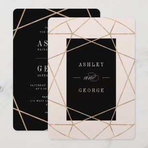 Invitación Boda Gemstone Geométrico Moderno Diamond
