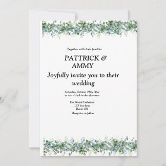 Invitación Boda generaria de eucalipto