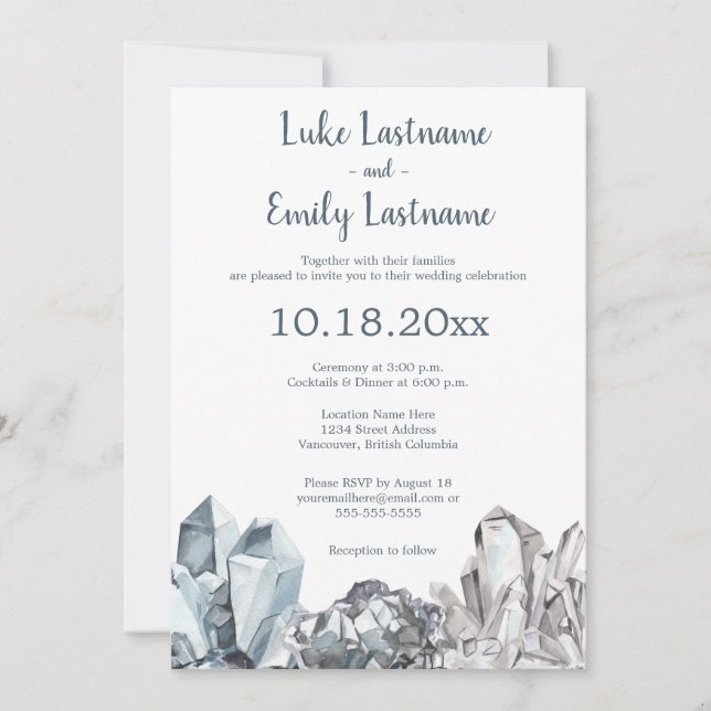 Invitación Boda Geode & Gemstones (Anverso)