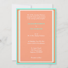 Invitación Boda Geométrica Azul Fruta Cantalupo