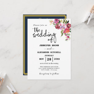 Invitación Boda Geométrica Código QR Floral Rústica Todo En U