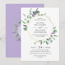 Invitación Boda Geométrica de Marco de Foliaje de Eucalipto M