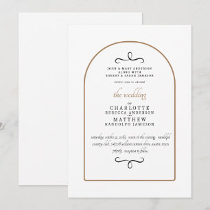 Invitación Boda Geométrica de Padres Modernos Blanca 