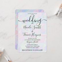 Boda Geométrica Iridescente Personalizada