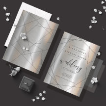Boda Geométrica Metálica ID648 Plata/Negro