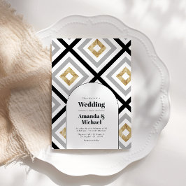 Invitación Boda Geométrica Moderna