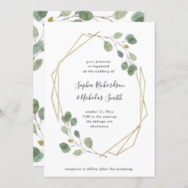 Invitación Boda geométrica simple del verdor el | del