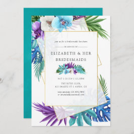 Invitación Boda Geométrica Tropical Bridesmaids Luncheon