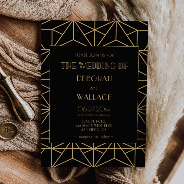 Invitación Boda geométrico art deco de los años 20 (Subido por el creador)