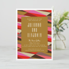 Invitación Boda geométrico Art Deco moderno y elegante