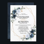 Invitación Boda geométrico Boho Rosa azul de la Marina<br><div class="desc">Hermoso boho floral moderna invitación a bodas geométricas con acuarelas pintadas a mano con dibujos florales / rosas en ricos tonos azul marino y rosa / melocotón rosa y encantador letra estilo con letras a mano. Comuníquese conmigo para obtener ayuda sobre la personalización o si necesita cualquier otro producto con...</div>