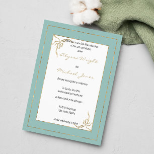 Invitación Boda geométrico de arco de vidrio de color verde m