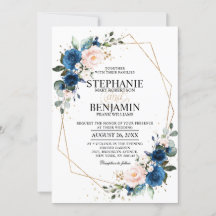 Boda Geométrico de Boho rosa rosa azul de la Marin