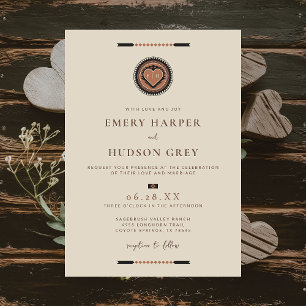 Invitación Boda Geométrico de Cowboy Saperarts