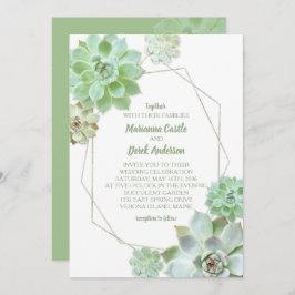 Invitación Boda geométrico de Éxitos Verdes