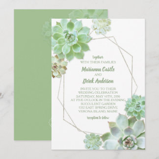 Invitación Boda geométrico de Éxitos Verdes