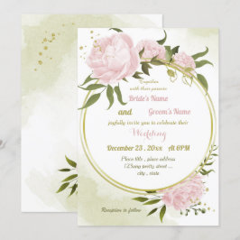 Invitación boda geométrico de flores rosa bonito