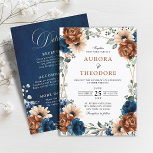 Invitación Boda geométrico de la Armada de Terracotta todo en