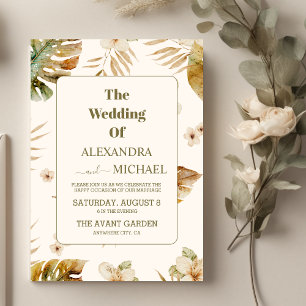 Invitación Boda geométrico de la palma tropical salvaje