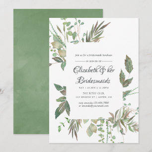 Invitación Boda geométrico de la vegetación Bridesmaids Lunch
