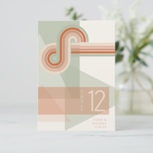 Invitación Boda geométrico de líneas refinadas Terra Cotta ID