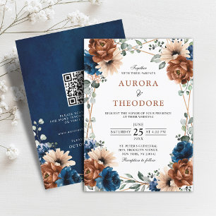 Invitación Boda geométrico de vegetación de la Marina de Terr